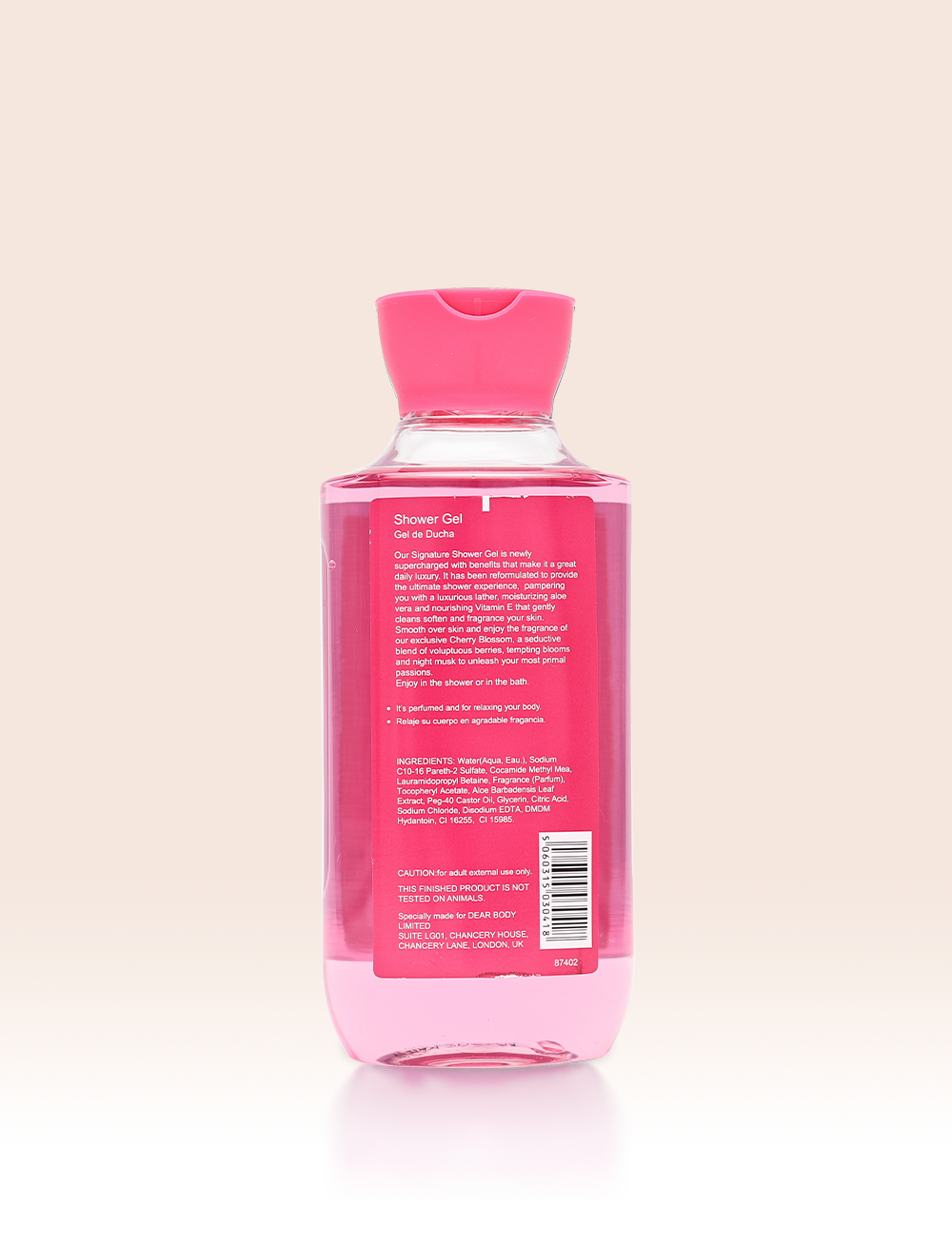 Dear Body Cherry Blossom Shower Gel 295ml Body Luxuries Signature Collection with Aloe Vera, Grape Seed Extract Revitalizes Smoothens  Body Care Body Washes Signature Collection Body Luxuries