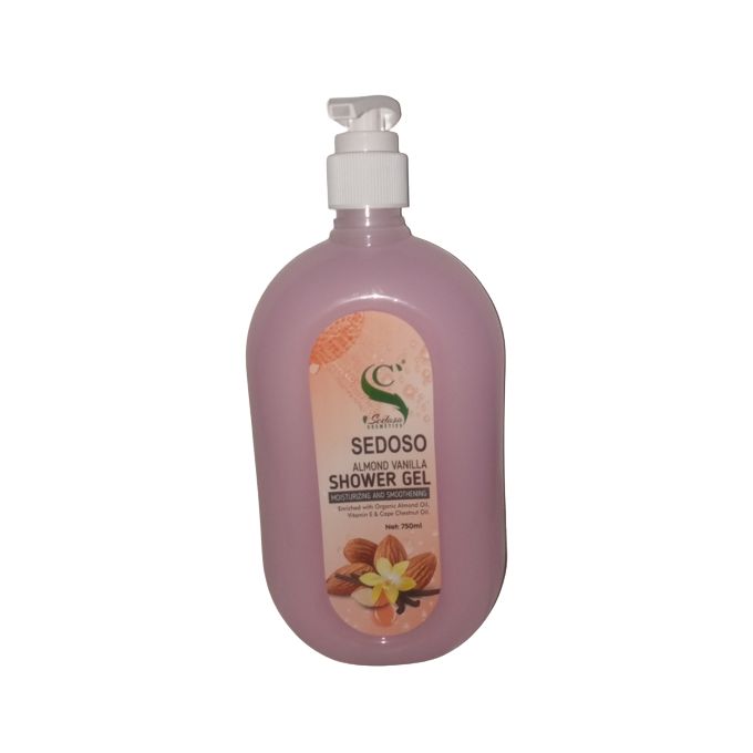 Sedoso Almond Vanilla Shower Gel Moisturizing & Smoothing -750ml Enriched with Organic Almond Oil, Vanilla, Vitamin E & Cape Chestnut Oil Exquisite Fragrance 750ml