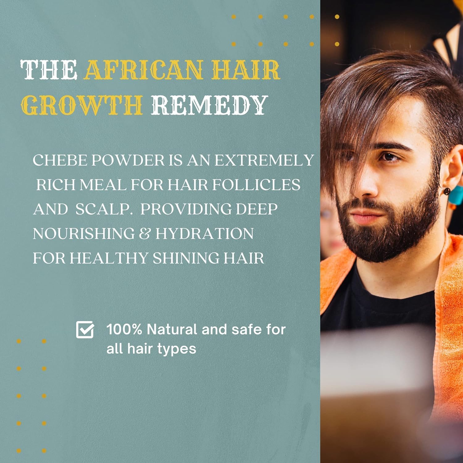 Amalico Hair Shampoo with Chebe Powder for Hair Growth | Natural African Chebe Powder For Hair Growth Strengthen Hair Strands Sulfate Free Shampoo - 16.9 OZ