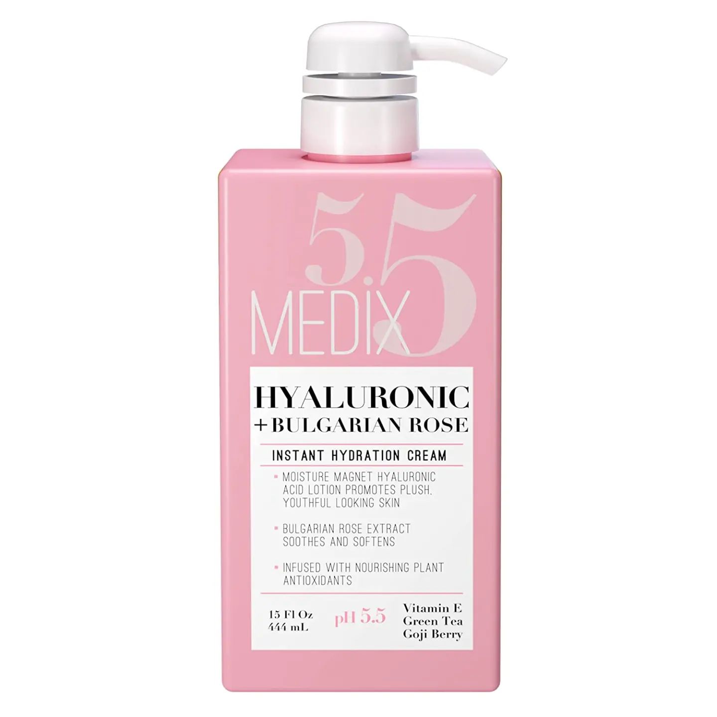 Medix 5.5 Hyaluronic Acid Cream w/Bulgarian Rose For Face & Body. Intense Hydrating Cream For Wrinkles & Fine Lines. Anti-Ageing Cream w/Goji Berry, Green Tea, Vitamin E. 444mL