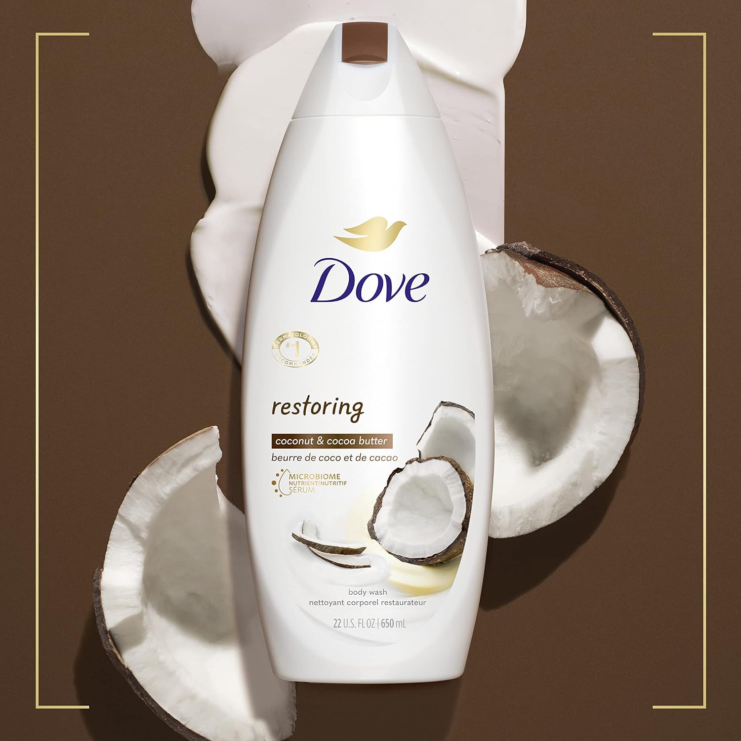 500ml Dove Purely Pampering Body Wash for Dry Skin 500ml Coconut Butter and Cocoa Butter Effectively Washes Away Bacteria While Nourishing Your Skin