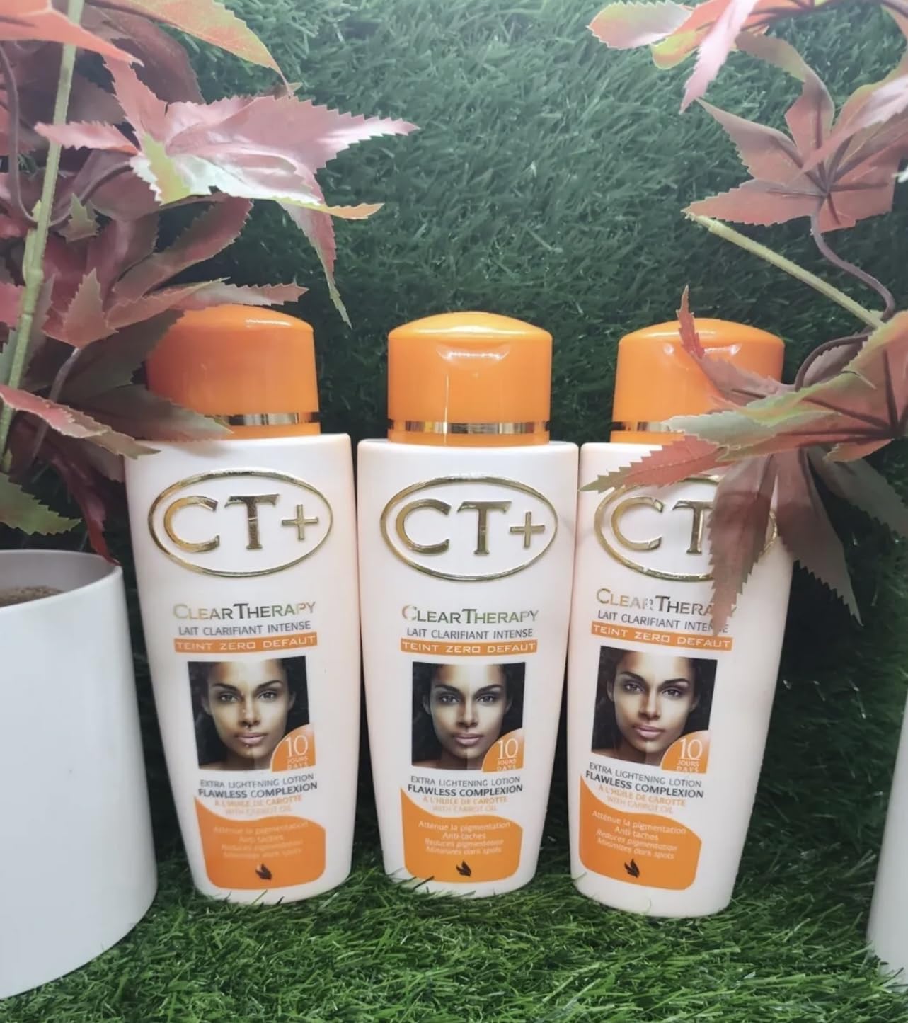 Ct+ Clear Therapy Extra Lightening Lotion With Carrot Oil For Flawless Complexion-Smoothen & Softens Skin Lightening the Skin Reduces Pigmentation Fast Whitening Results 400ml