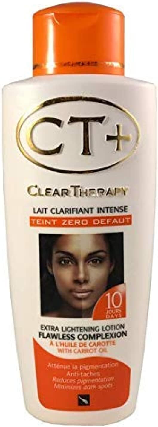 Ct+ Clear Therapy Extra Lightening Lotion With Carrot Oil For Flawless Complexion-Smoothen & Softens Skin Lightening the Skin Reduces Pigmentation Fast Whitening Results 400ml