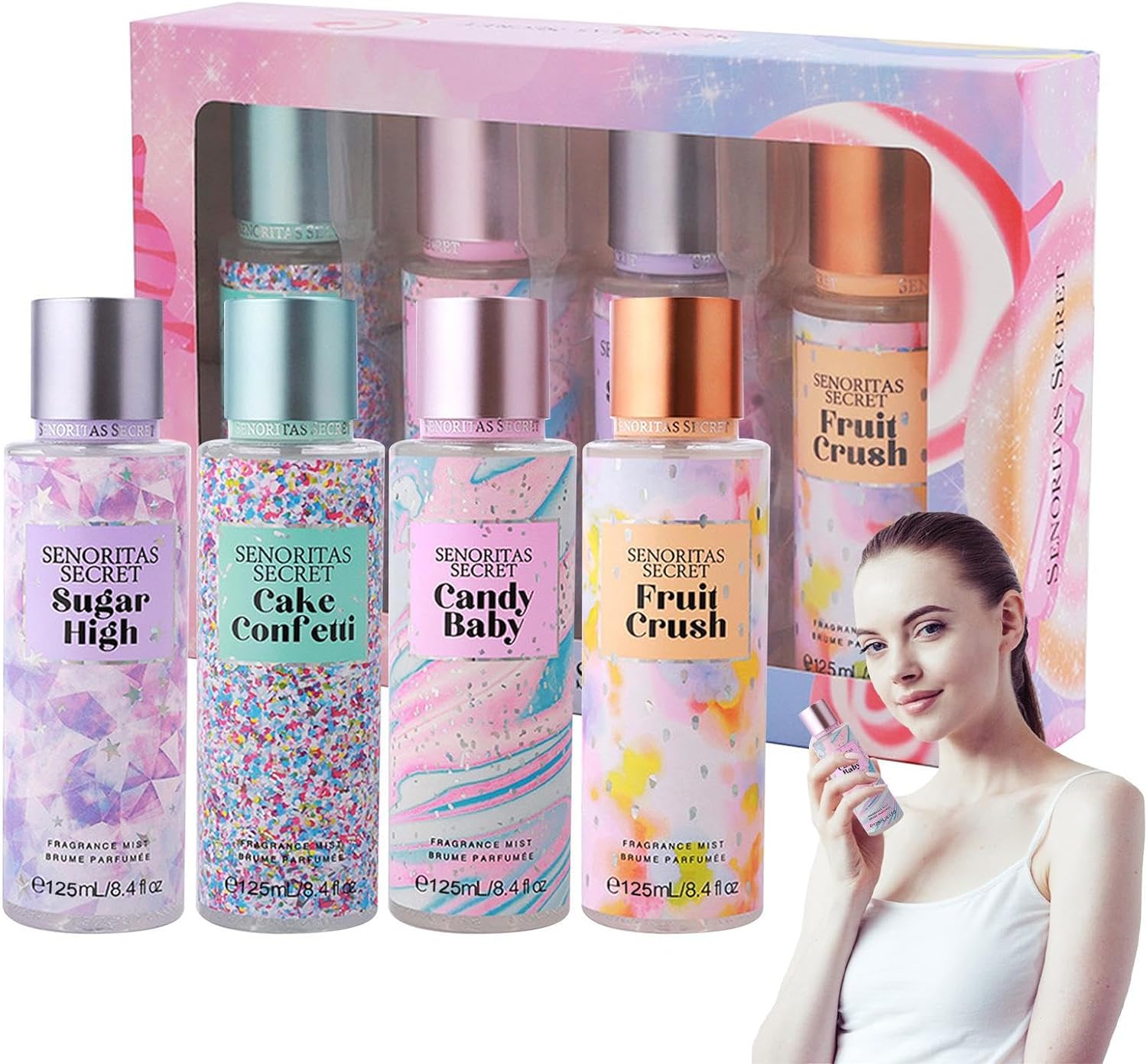 Victoria's Secret Cake Confetti Fragrance Mist 250ml - Romantic Perfume Set for Women - Long-Lasting, Non-Irritating, Multi-Purpose Spray Fragrances for Women Girls Body Signaaure Collections