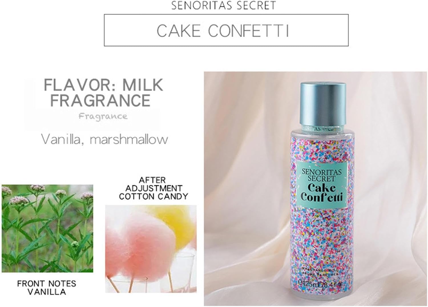 Victoria's Secret Cake Confetti Fragrance Mist 250ml - Romantic Perfume Set for Women - Long-Lasting, Non-Irritating, Multi-Purpose Spray Fragrances for Women Girls Body Signaaure Collections