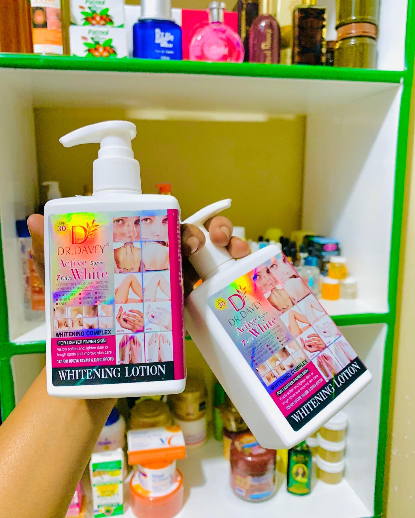DR.DAVEY Active Super 7 Days Whitening Lotion Dark Spots Whitening Complex Smooth Texture Spf45 / Active Super 7day White Whitening Lotion 300m Body Lotion