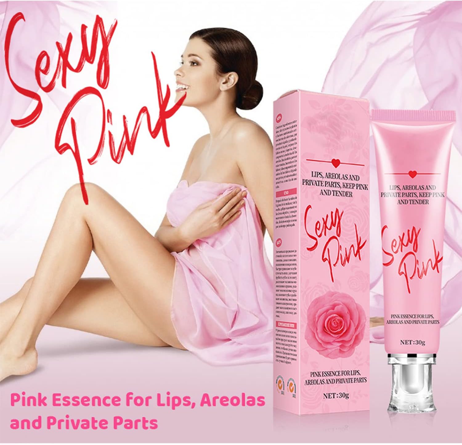Sexy Pink Tender Essence Lips Areolas Privat Parts Women's Care 30g Moisturizing, melanin reduction, and pink enhancement for lips, areolas, and private parts