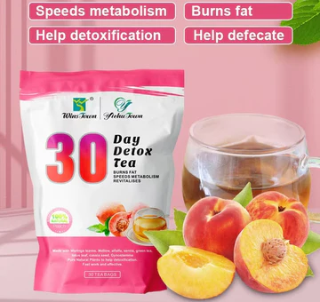 30 Day Detox Tea (Peach Flavour) | Herbal Tea for Body Detoxing, Belly Fat, and Metabolism