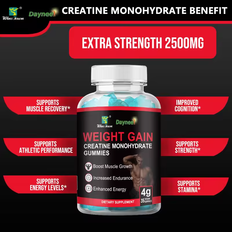 Weight Gain Supplement Creatine Monohydrate Gummies Gain Weight Pill for Muscle Strength and Energy Boost