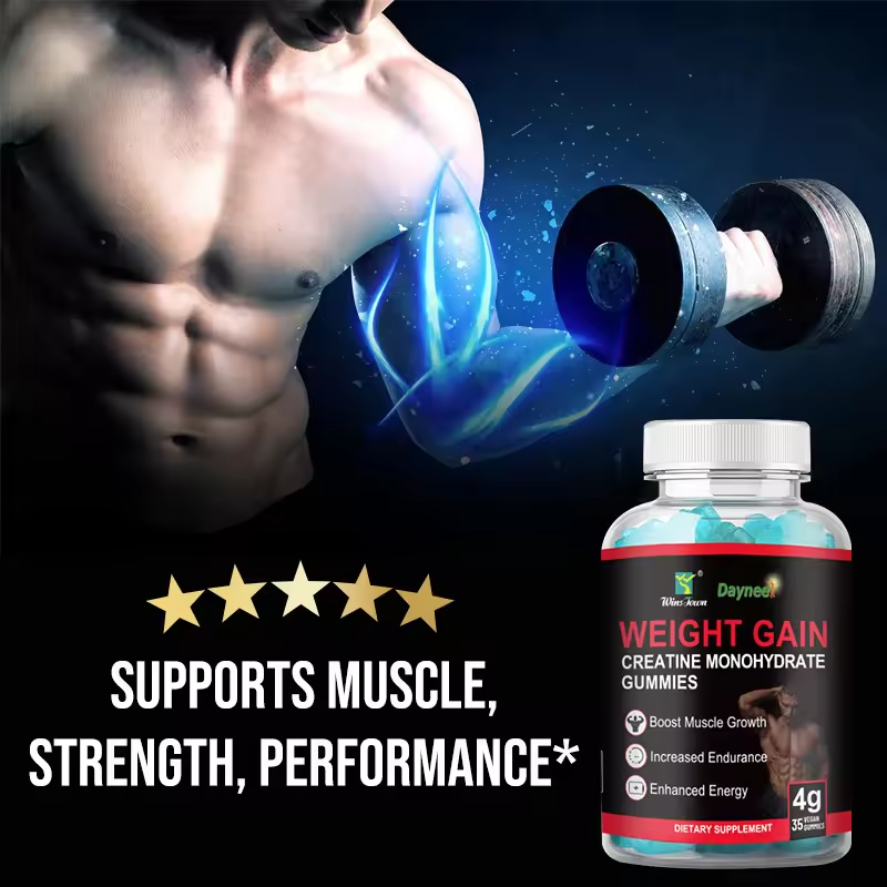 Weight Gain Supplement Creatine Monohydrate Gummies Gain Weight Pill for Muscle Strength and Energy Boost