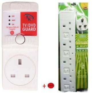 TV/DVD Guard Surge Suppressor Power Protection Against Voltage Fluctuations Tv guard tv protection tv Guard + FREE EXTENSION