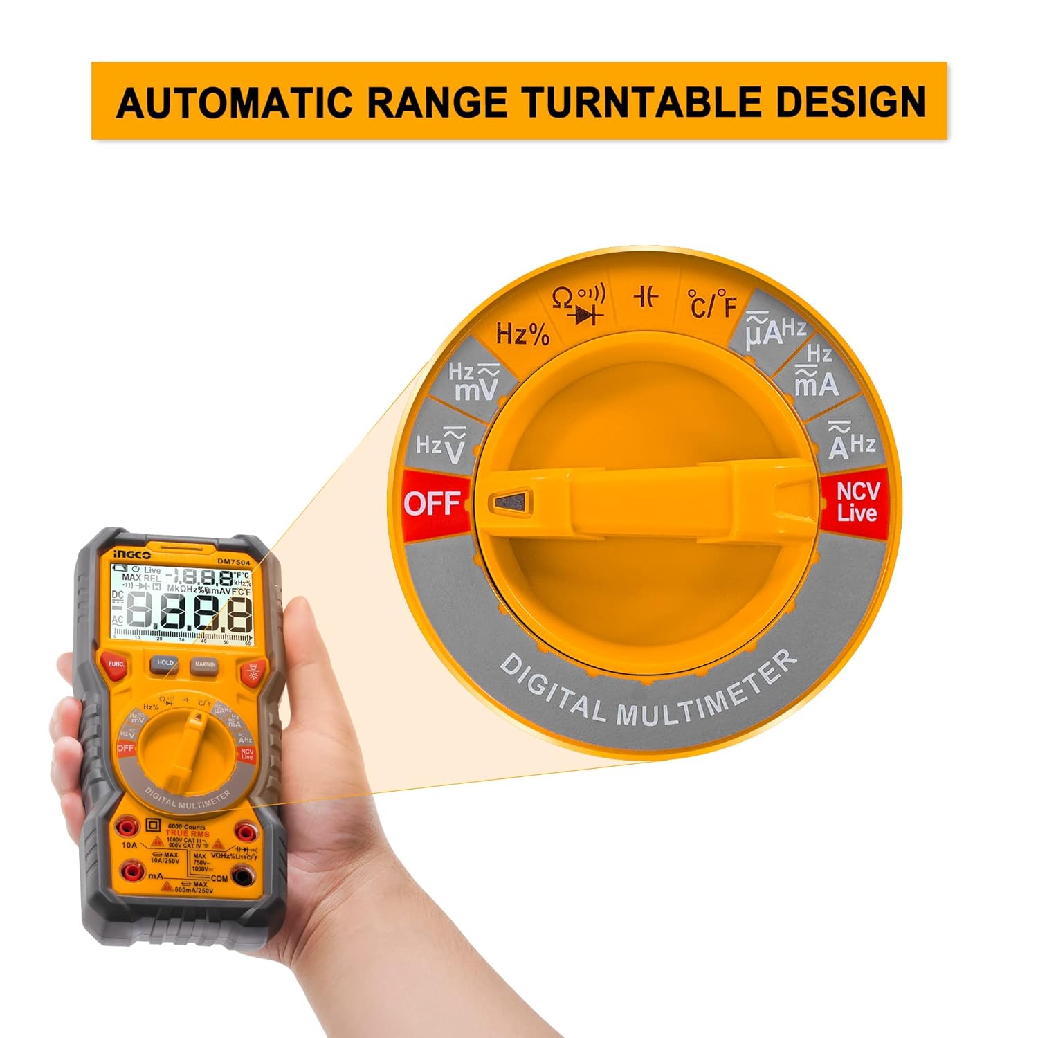 INGCO DM7504 Digital multimeter 600V/1000V