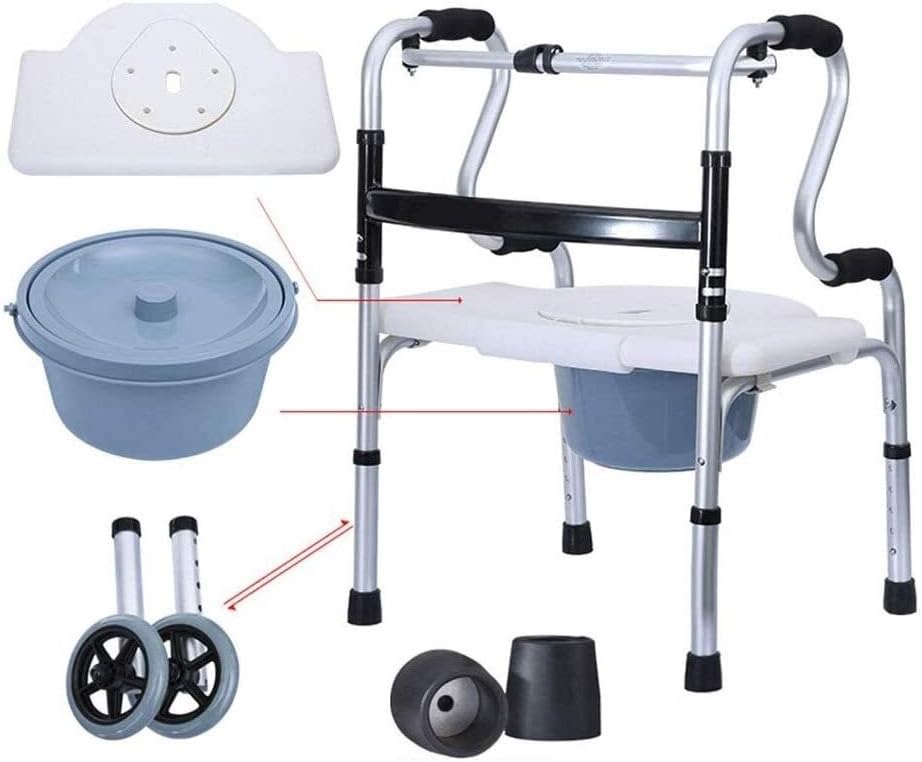 Best price for Commode walking frame with wheels Color-Silver 1000197101