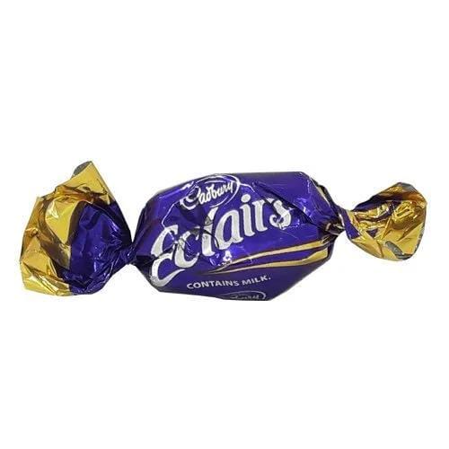 ORIGINAL CADBURY ECLAIRS CARAMEL TOFFEE, with a Chocolate drips inside chewable caramel outside .Milky taste with deep cocoa richness,50 sweets/candies inside packaging.