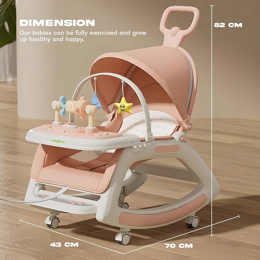 Baby Rocker/Feeding Chair. Portable 5 in 1 Baby Rocking Chair with Wheels