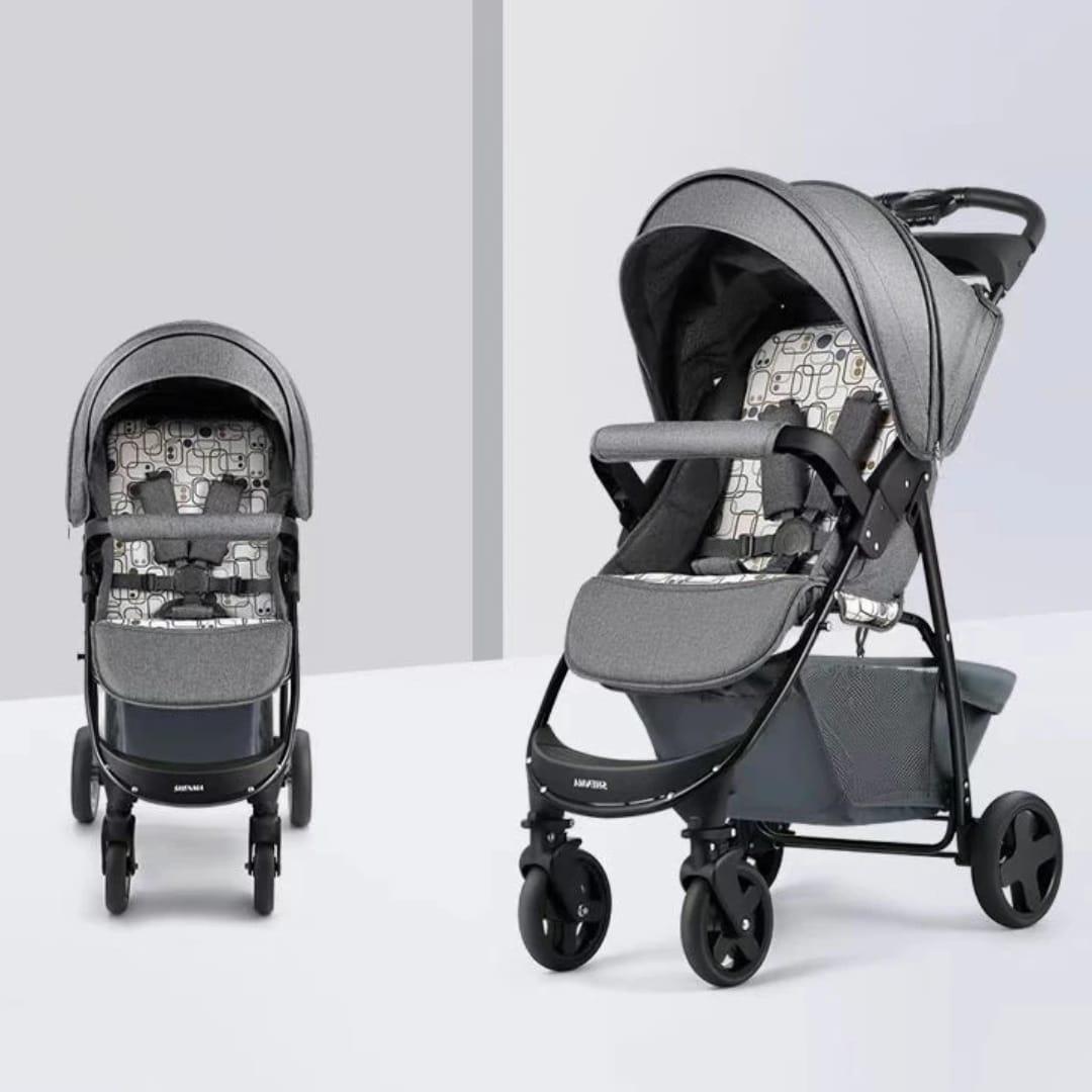 Premium Lightweight Baby Stroller with Sun Canopy, Adjustable Backrest, 360° Swivel Wheels, Large Storage Basket & Breathable Cushion Seat – Suitable for Newborn to 3 Years