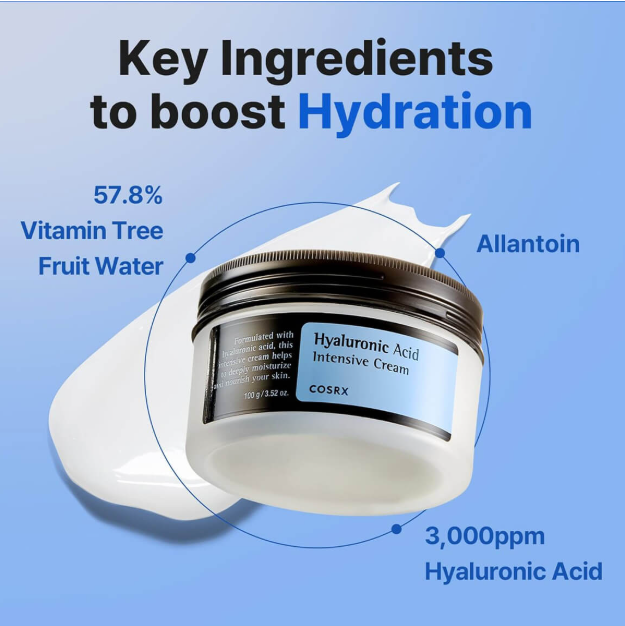 COSRX Hyaluronic Acid Intensive Cream 100ml deep-moisture long-lasting hydrating face cream for dry or dehydrated skin