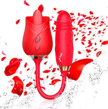 2-in-1 rose sex toy 10 modes G-spot vibrator-rose toy vibrator, 2 in 1, tongue licking & g spot vibrator