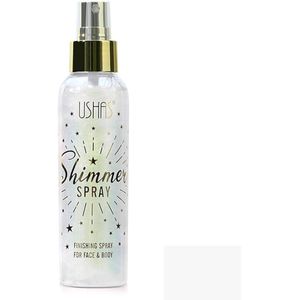 Ushas Fcae &Body Glow Shimmer Spray- Body shimmer spray illuminating radiant sheen to the skin, face, hair, and clothing with non-sticky, non-greasy, and breathable finish.