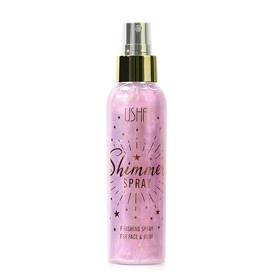 Ushas Fcae &Body Glow Shimmer Spray- Body shimmer spray illuminating radiant sheen to the skin, face, hair, and clothing with non-sticky, non-greasy, and breathable finish.