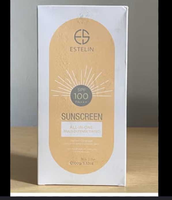 Estelin Sunscreen (Tinted) SPF 100 PA+++ (100g) - Estelin Tinted Sunscreen all-in-one maximum UV protection, light makeup coverage,deep hydration non-greasy Water Resistant Matte Finish no whitecast