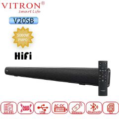 vitron V20SB HIFI soundbar Deep bass with 5000W PMPO featuring FM/USB/BT/SD and AC/DC Power supply -black super bass