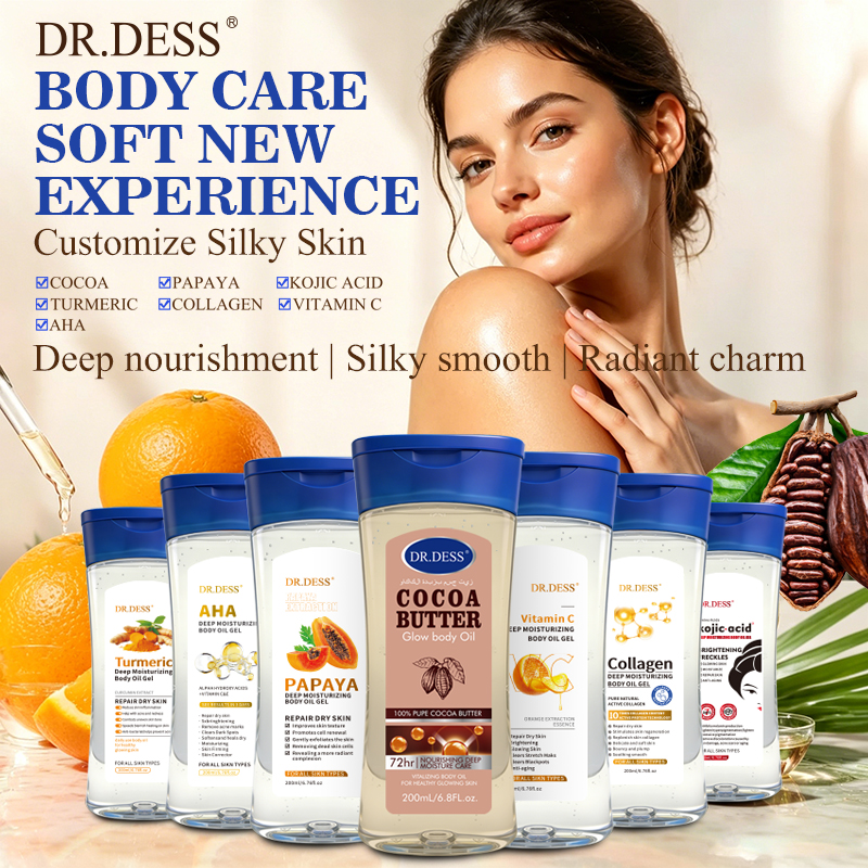 DR.DESS  Vitamin C Moisturizing Body Oil Gel 200ml Clears Stretch Marks Anti Aging Brighten Firms the Skin