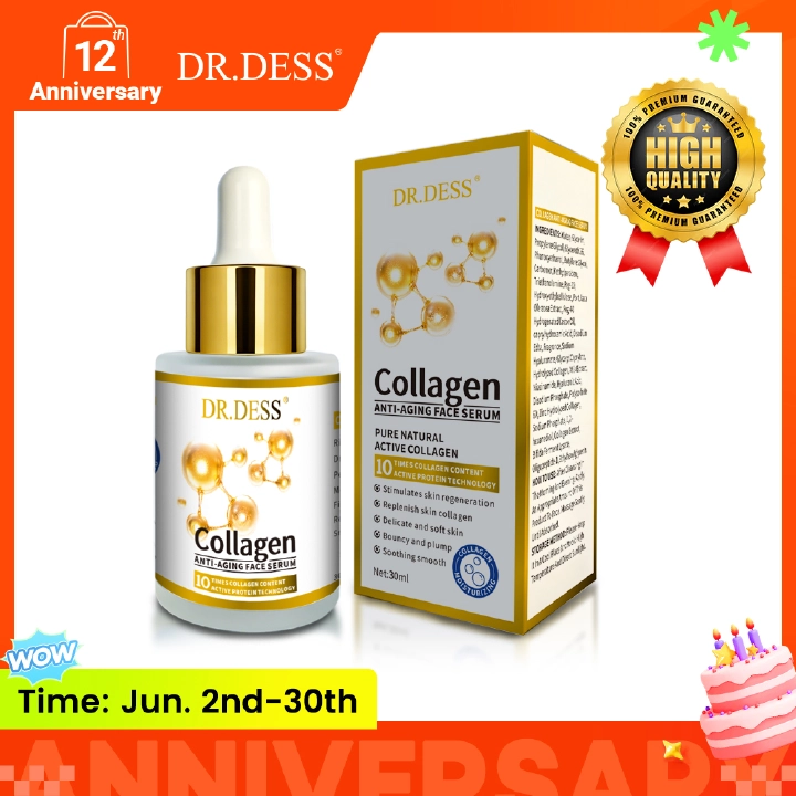 DR.DESS Collagen Face Serum hydrating firming boost skin elasticity, reduce the appearance of fine lines, and promote a youthful, radiant complexion Anti Aging Face Serum