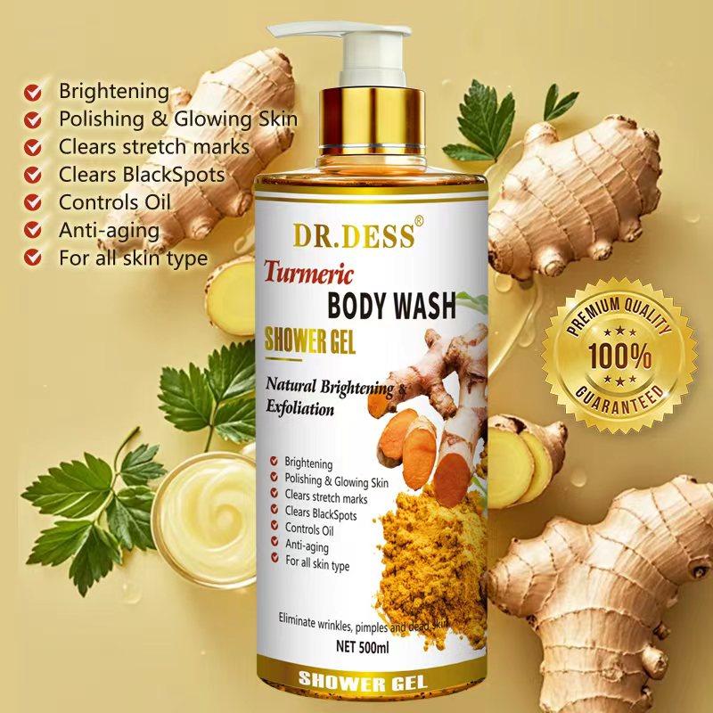 DR.DESS Vitamin C Turmeric Coffee Body Wash Exfoliating Foaming Shower Gel Removes Dead Skin nourish the skin and improve the moisture barrier provides a rich lather nourish the skin  Refreshing Scent