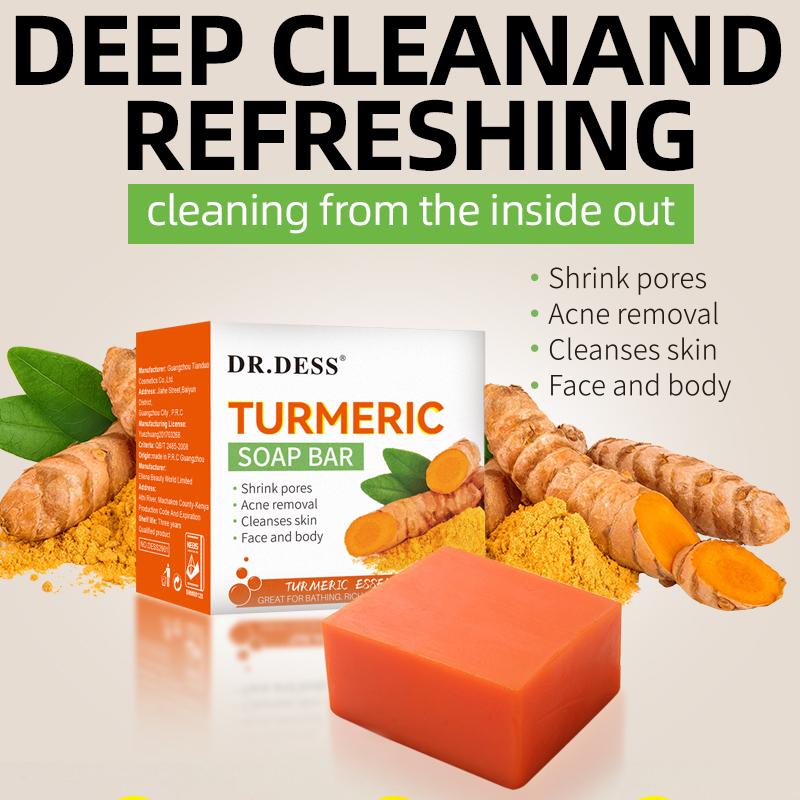 DR.DESS Turmeric Soap Anti Acne Skin Repair Deep Cleaning Skin Cleanser Soap Reducing Inflammation For Body and Face