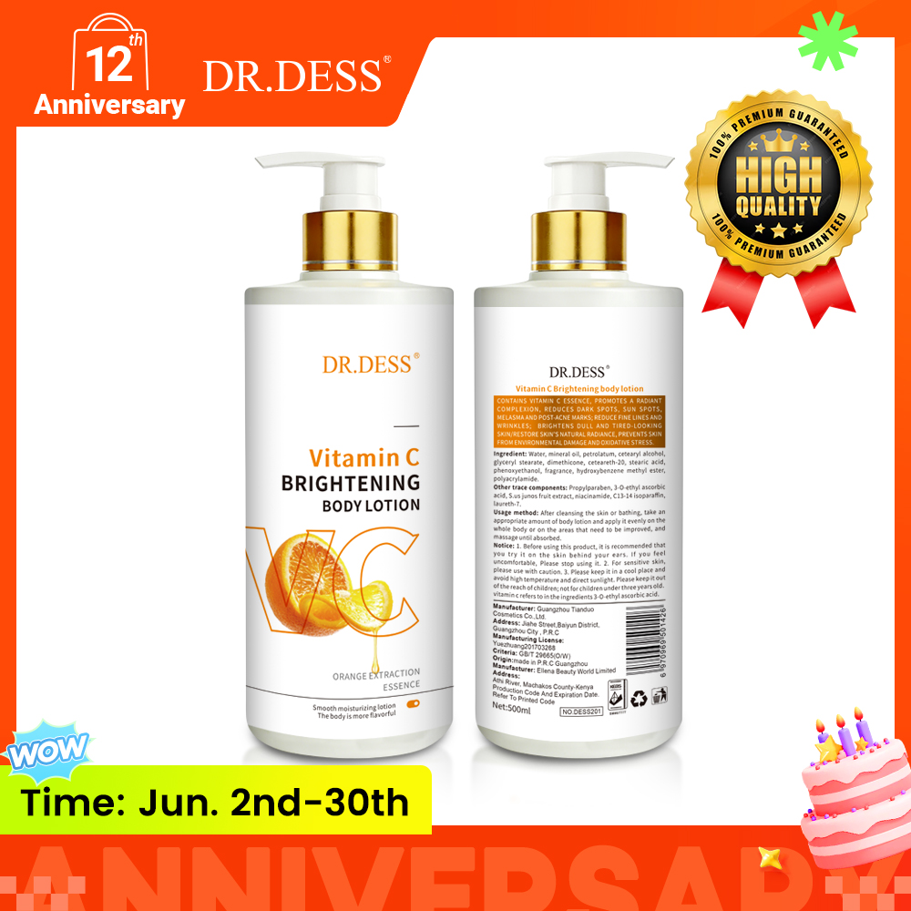 DR.DESS Body Lotion Collagen Kojic  Papaya  Turmeric  Vitamin C  Deeply Moisturizes, Nourishes, Soothes Dryness, Brightens Dull Skin, Leaves Skin Smooth, Soft and Radiant  500ml