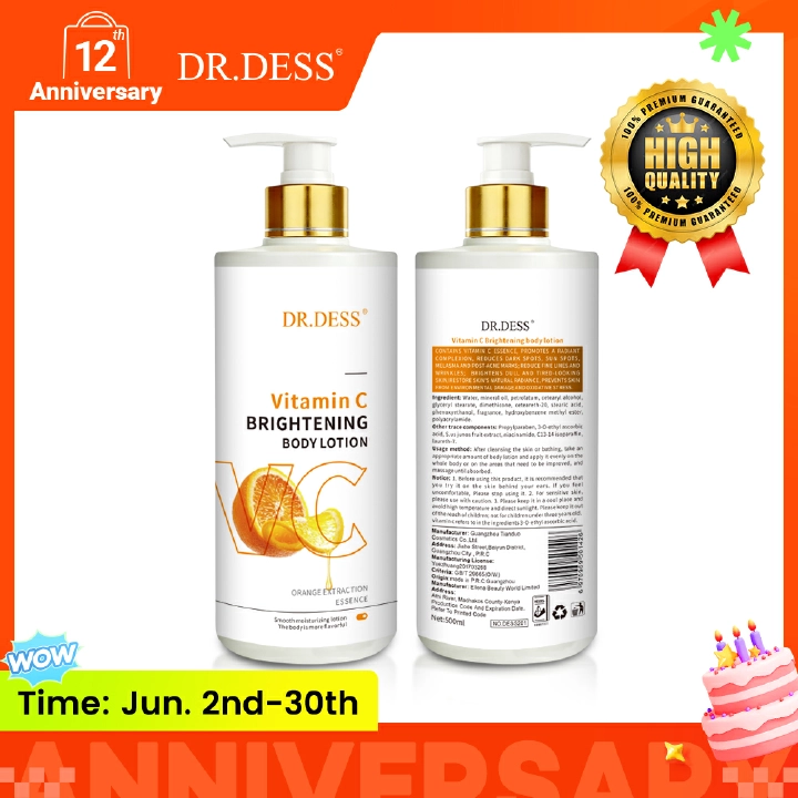 DR.DESS Body Lotion Collagen Kojic  Papaya  Turmeric  Vitamin C  Deeply Moisturizes, Nourishes, Soothes Dryness, Brightens Dull Skin, Leaves Skin Smooth, Soft and Radiant  500ml
