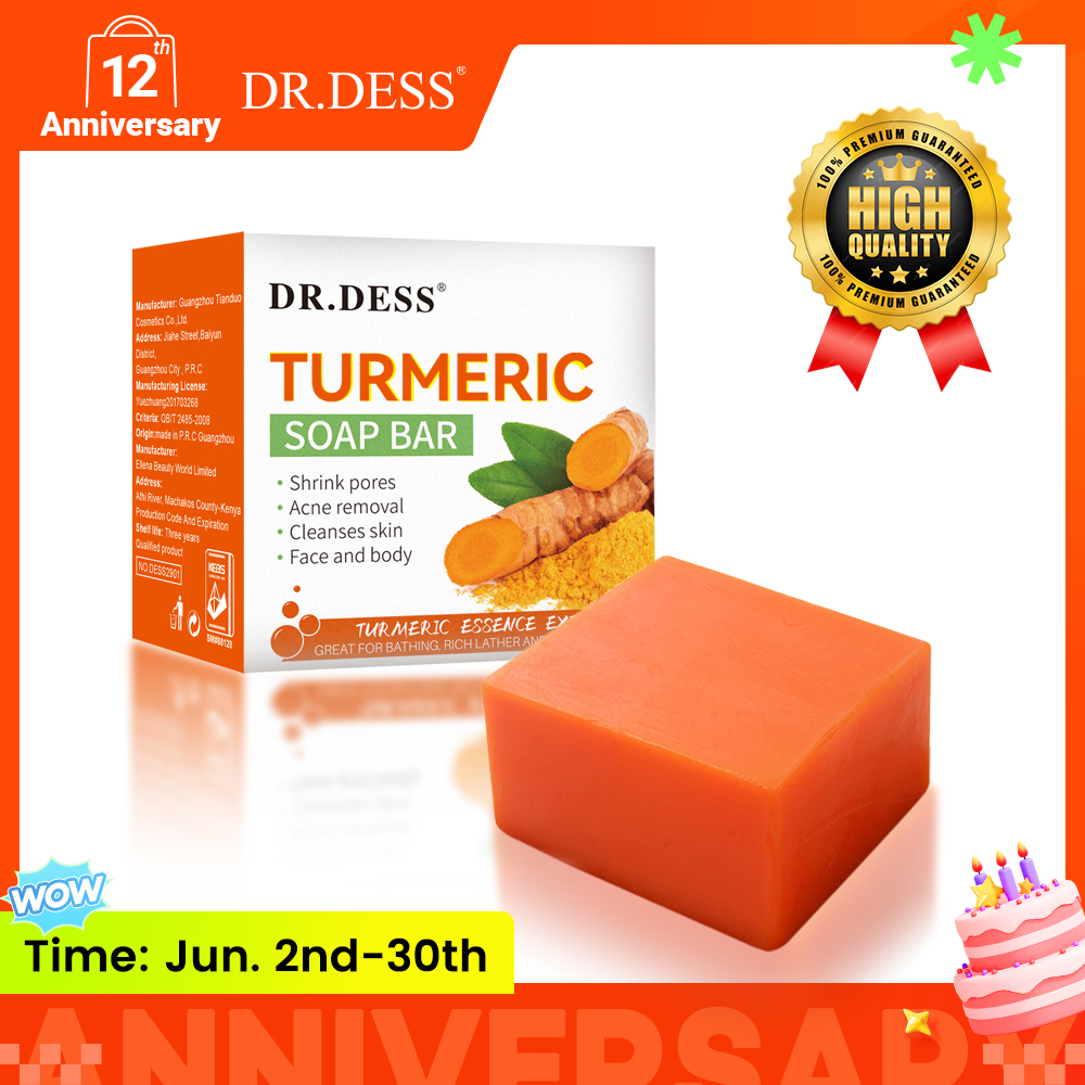 DR.DESS Turmeric Soap Anti Acne Skin Repair Deep Cleaning Skin Cleanser Soap Reducing Inflammation For Body and Face