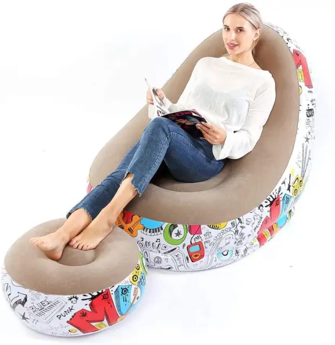 Inflatable Lazy Sofa With  Footrest.