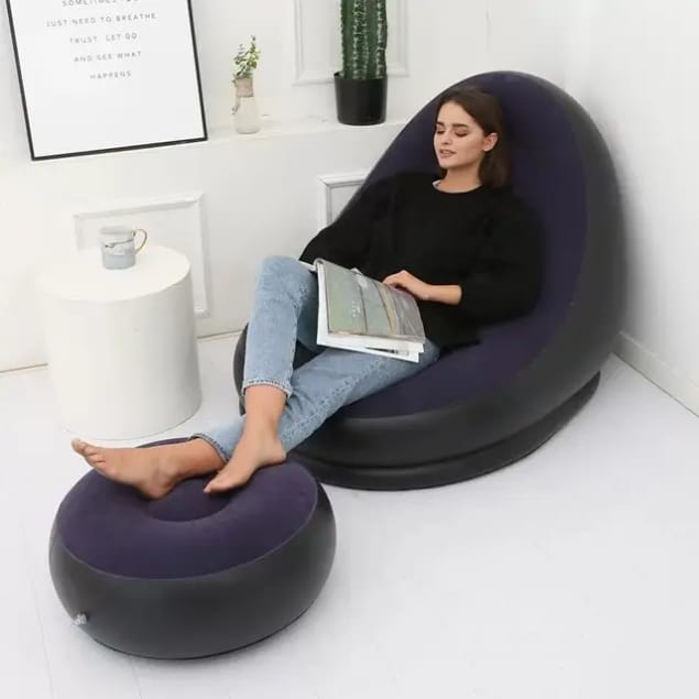 Inflatable Lazy Sofa With  Footrest.