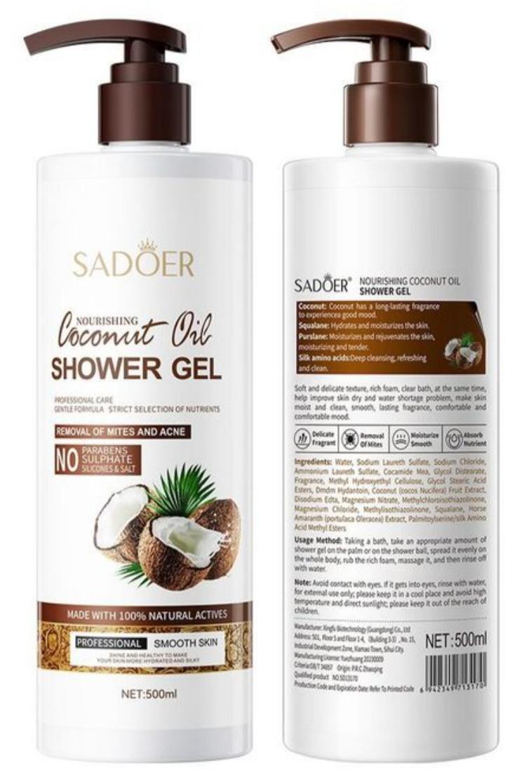 Sadoer Coconut Oil Shower Gel