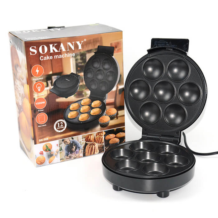 🍀Sokany cake maker 1000watts; Cake Pop Makers / Sokany Non-Stick Cake Machine - 7-Cake Capacity, 1000W, Black 🌟