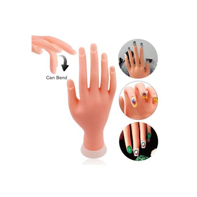 Flexible Manicure/Pedicure Hand training dummy cosmetology training Nail Art Practice Hand - Flexible Silicone Hand Model for Manicure Training rings bracelet hand display Mannequin