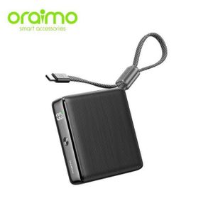 Oraimo PowerNova L11 10000mAh Power Bank 22.5W Fast Charging Built-in Type-C Cable USB-C LED Display Portable Charger for Android iPhone Travel Backup