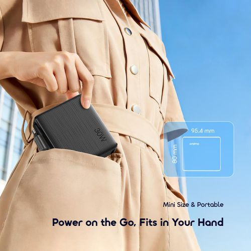 Oraimo PowerNova L11 10000mAh Power Bank 22.5W Fast Charging Built-in Type-C Cable USB-C LED Display Portable Charger for Android iPhone Travel Backup