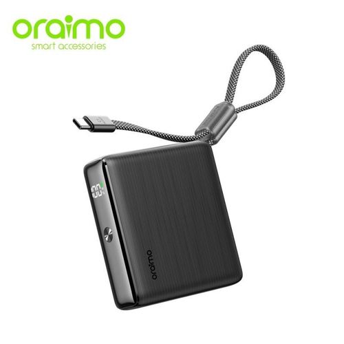 Oraimo PowerNova L11 10000mAh Power Bank 22.5W Fast Charging Built-in Type-C Cable USB-C LED Display Portable Charger for Android iPhone Travel Backup