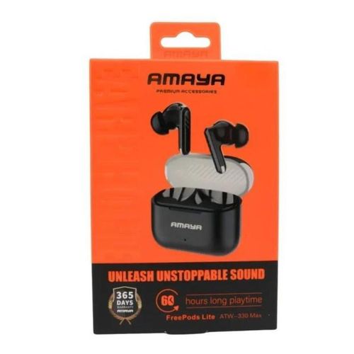 Amaya FreePods Lite Wireless Earbuds, Bluetooth 5.3 Earphones, HD Stereo Sound, Deep Bass TWS Earbuds, ENC Noise Reduction, Touch Control, Long Battery Life
