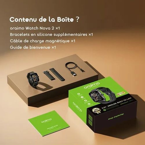 Oraimo Watch Nova 2 Smartwatch AMOLED Display Bluetooth Calling 100 Sports Modes IP68 Waterproof Heart Rate Smart Watch Kenya