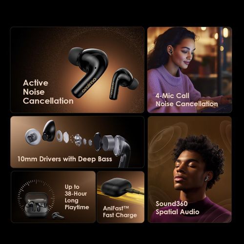 Oraimo SpaceBuds N Wireless Earbuds Bluetooth 5.3 Earphones ENC Noise Cancellation Deep Bass Low Latency Touch Control Long Battery Life For Android & iPhone