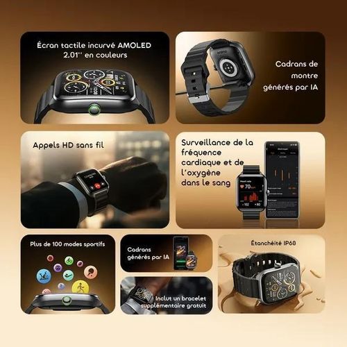 Oraimo Watch Nova 2 Smartwatch AMOLED Display Bluetooth Calling 100 Sports Modes IP68 Waterproof Heart Rate Smart Watch Kenya