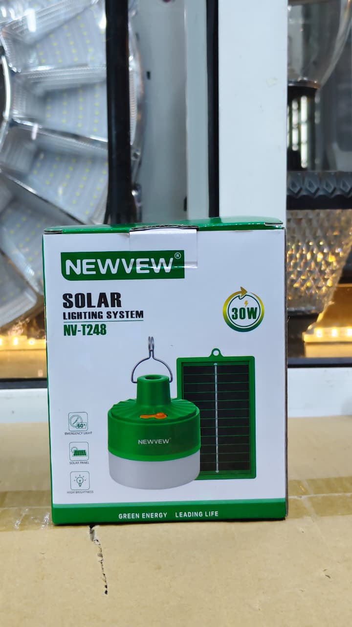 🔦☀️ NV-T248 30W SOLAR RECHARGEABLE LAMP A bright and reliable lighting solution designed for homes, outdoor use, and power blackout situations — giving you dependable light anytime without electrici