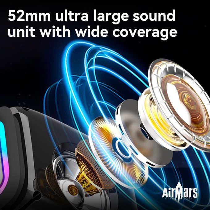 AirMars ABS01 Portable Bluetooth Speaker with Colorful Lights, Loud Sound, Small Bluetooth Speaker with Wireless Stereo Pairing, Mini Gifts for Kids, Teen, Girls, Boys, Women for Christmas