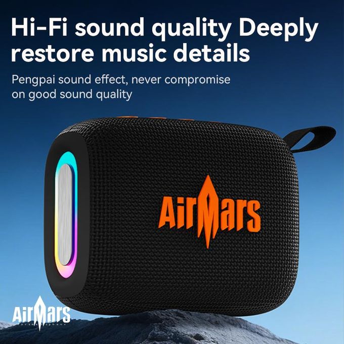 AirMars ABS01 Portable Bluetooth Speaker with Colorful Lights, Loud Sound, Small Bluetooth Speaker with Wireless Stereo Pairing, Mini Gifts for Kids, Teen, Girls, Boys, Women for Christmas