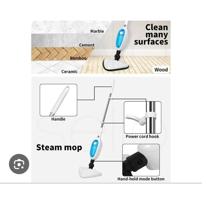 12in1 Steam Mop cleaning machine- Powerful 1300W Steam Cleaning: Heats up fast to kill germs and remove tough dirt without harsh chemicals12-in-1