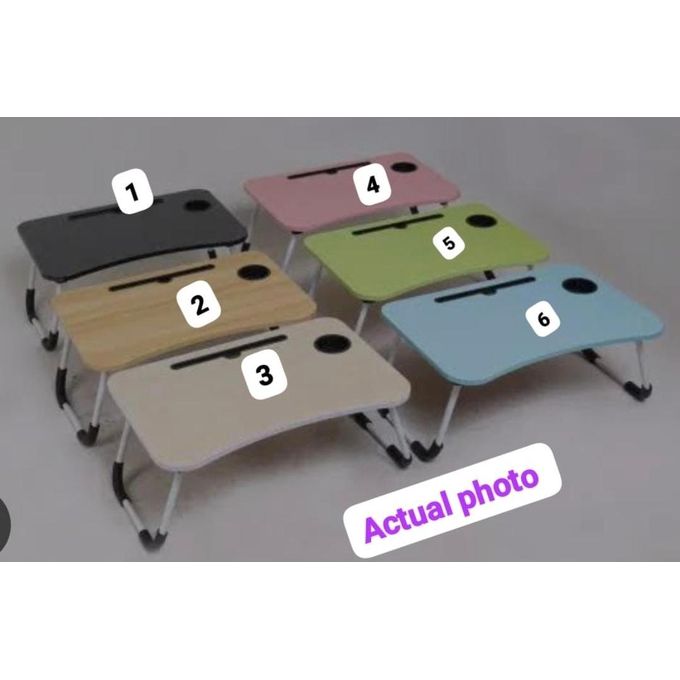 Multi-purpose foldable portable laptop desk study table with tablet slot and drink slot